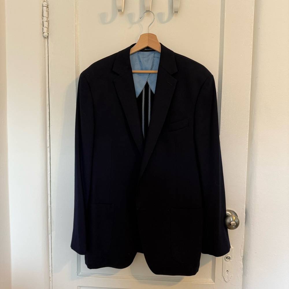 Men’s Paul Betenly wool Blazer Sports Coat in Navy Blie with 2 buttons size 42R